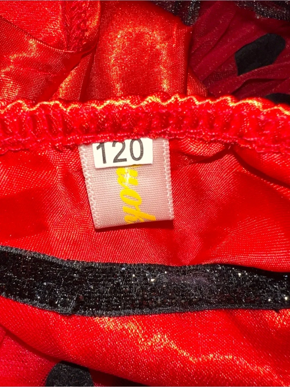 Red and black polka-dot girls' ladybug costume dress tulle skirt sz 120/6